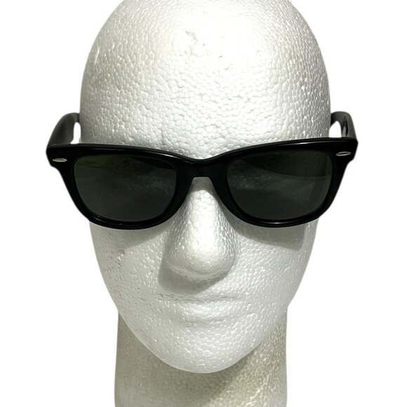 Vtg B&L Ray-Ban Wayfarer 5022 Black G-15 Glass Lenses USA Made Sunglasses - Picture 1 of 14